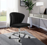 Finley Velvet Office Chair - Stylish Swivel Design with Channel Tufting and Luxurious Gold Base