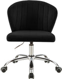 Finley Velvet Office Chair - Stylish Swivel Design with Channel Tufting and Luxurious Gold Base