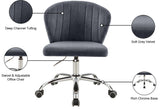 Finley Velvet Office Chair - Stylish Swivel Design with Channel Tufting and Luxurious Gold Base