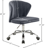 Finley Velvet Office Chair - Stylish Swivel Design with Channel Tufting and Luxurious Gold Base