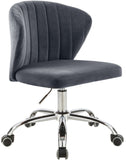 Finley Velvet Office Chair - Stylish Swivel Design with Channel Tufting and Luxurious Gold Base