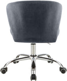 Finley Velvet Office Chair - Stylish Swivel Design with Channel Tufting and Luxurious Gold Base
