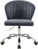 Finley Velvet Office Chair - Stylish Swivel Design with Channel Tufting and Luxurious Gold Base