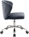 Finley Velvet Office Chair - Stylish Swivel Design with Channel Tufting and Luxurious Gold Base