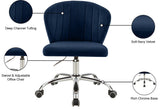 Finley Velvet Office Chair - Stylish Swivel Design with Channel Tufting and Luxurious Gold Base