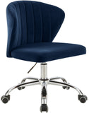 Finley Velvet Office Chair - Stylish Swivel Design with Channel Tufting and Luxurious Gold Base