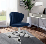 Finley Velvet Office Chair - Stylish Swivel Design with Channel Tufting and Luxurious Gold Base