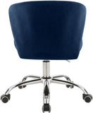 Finley Velvet Office Chair - Stylish Swivel Design with Channel Tufting and Luxurious Gold Base