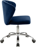 Finley Velvet Office Chair - Stylish Swivel Design with Channel Tufting and Luxurious Gold Base