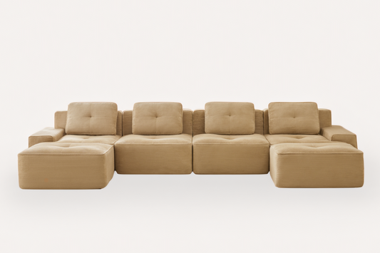 CORDELIA 153" 4-Seater Sofa with 2 Ottomans