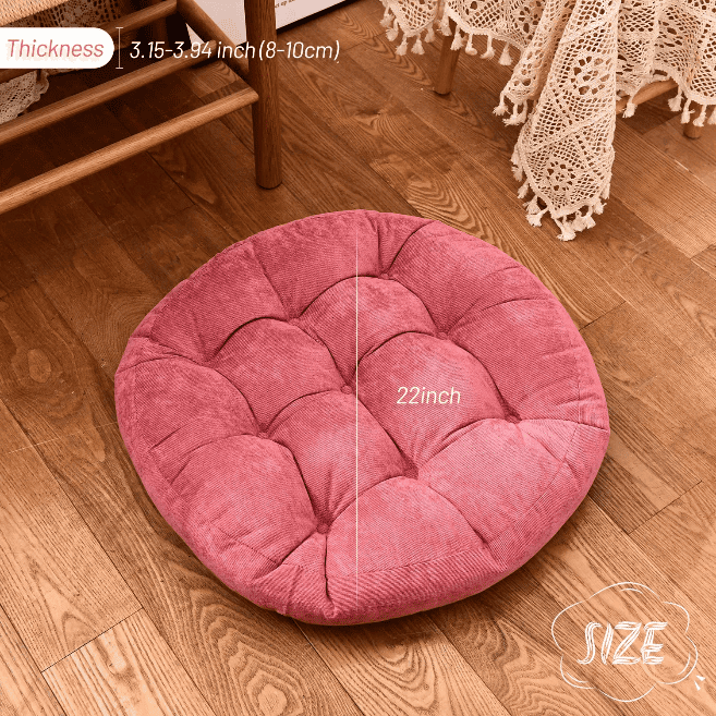 MAXYOYO 22x22 Inch Floor Pillow, Meditation Cushion for Yoga Living Room Sofa Balcony Outdoor, Watermelon Red