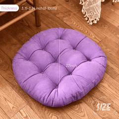 MAXYOYO 22x22 Inch Floor Pillow, Meditation Cushion for Yoga Living Room Sofa Balcony Outdoor, Purple