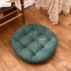 TKSSASYXO 22x22 Inch Floor Pillow, Meditation Cushion for Yoga Living Room Sofa Balcony Outdoor, Dark Green