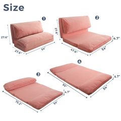 MAXYOYO Bean Bag Folding Sofa Bed, Floor Mattress Extra Thick Floor Sofa with Faux Fur Washable Cover