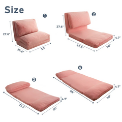 MAXYOYO Bean Bag Folding Sofa Bed, Floor Mattress Extra Thick Floor Sofa with Faux Fur Washable Cover