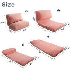 MAXYOYO Bean Bag Folding Sofa Bed, Floor Mattress Extra Thick Floor Sofa with Faux Fur Washable Cover