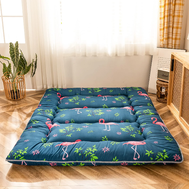 MAXYOYO Flamingo Japanese Floor Futon Mattress，Memory Cotton Futon Mattress