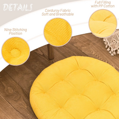 MAXYOYO 22x22 Inch Floor Pillow, Meditation Cushion for Yoga Living Room Sofa Balcony Outdoor, Yellow