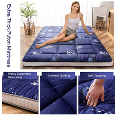 MAXYOYO Padded Japanese Futon Mattress,Printed Floor Mattress for Camping Couch