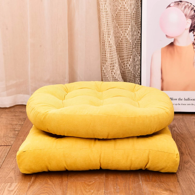 MAXYOYO 22x22 Inch Floor Pillow, Meditation Cushion for Yoga Living Room Sofa Balcony Outdoor, Yellow