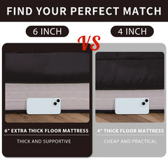 MAXYOYO Padded Japanese Floor Mattress, Black Foldable Roll Up Futon Mattress