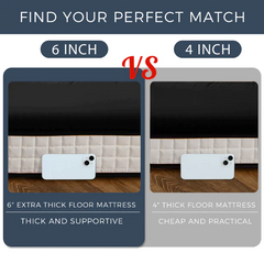 MAXYOYO 6" Extra Thick Floor Futon Mattress, Geometric Diamond Quilted Bed Mattress Topper