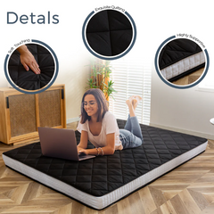 MAXYOYO New Super Thick Folding Japanese Floor Mattress, Black