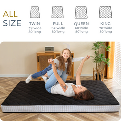 MAXYOYO New Super Thick Folding Japanese Floor Mattress, Black