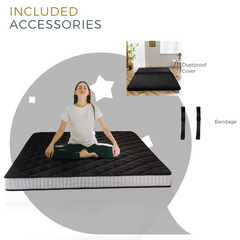 MAXYOYO New Super Thick Folding Japanese Floor Mattress, Black