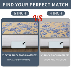 MAXYOYO Padded Japanese Floor Mattress,  Floral Printed Futon Mattress Folding Sleeping Pad