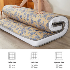 MAXYOYO Padded Japanese Floor Mattress,  Floral Printed Futon Mattress Folding Sleeping Pad