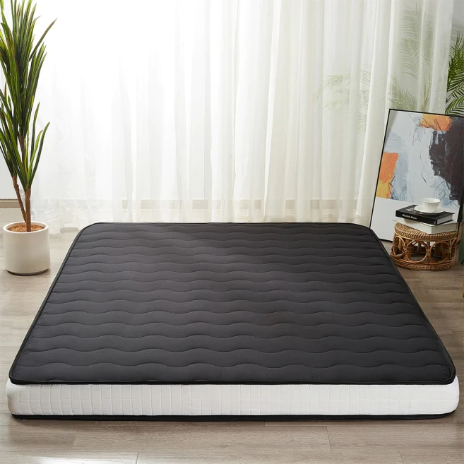 MAXYOYO Padded Japanese Floor Mattress, Black Foldable Roll Up Futon Mattress