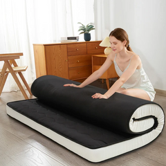 MAXYOYO Padded Japanese Floor Mattress, Black Foldable Roll Up Futon Mattress