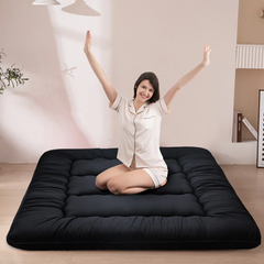 MAXYOYO Japanese Futon  floor Mattress, Twin-Queen size Futon Mattress, Black