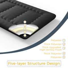 MAXYOYO Japanese Futon  floor Mattress, Twin-Queen size Futon Mattress, Black