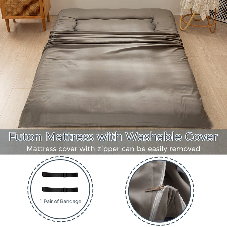 MAXYOYO Charcoal Grey Japanese Futon Mattress,Foldable Floor Mattress