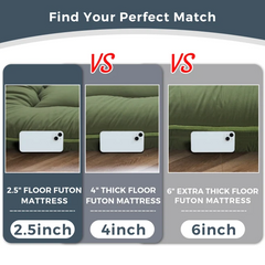 MAXYOYO Japanese Futon Mattress, Home Travel Futon Mattress, Green