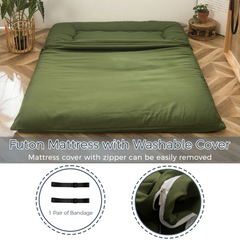 MAXYOYO Japanese Futon Mattress, Home Travel Futon Mattress, Green