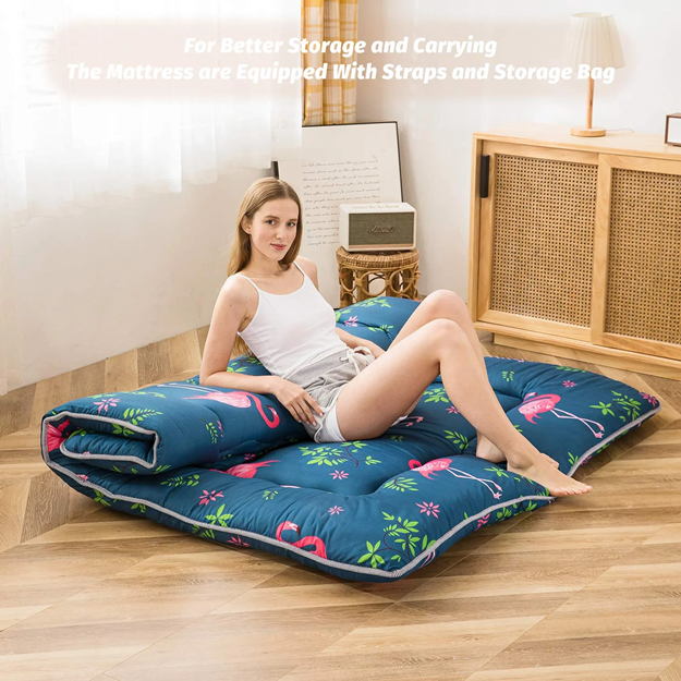 MAXYOYO Flamingo Japanese Floor Futon Mattress，Memory Cotton Futon Mattress