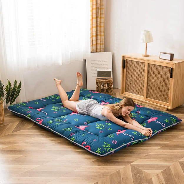 MAXYOYO Flamingo Japanese Floor Futon Mattress，Memory Cotton Futon Mattress