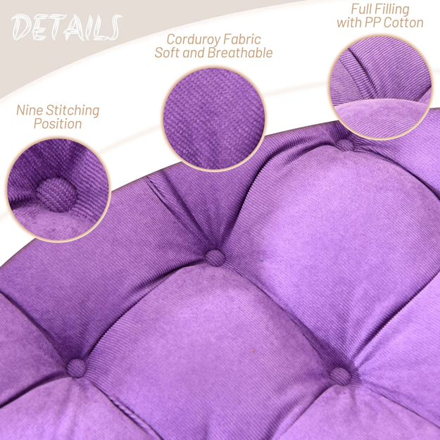 MAXYOYO 22x22 Inch Floor Pillow, Meditation Cushion for Yoga Living Room Sofa Balcony Outdoor, Purple