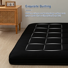 MAXYOYO Padded Japanese Floor Mattress, Black Foldable Roll Up Futon Mattress