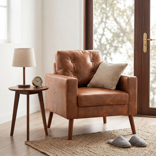 London Faux Leather Lounge Chair