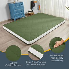 MAXYOYO Padded Japanese Floor Mattress, Green Foldable Roll Up Futon Mattress