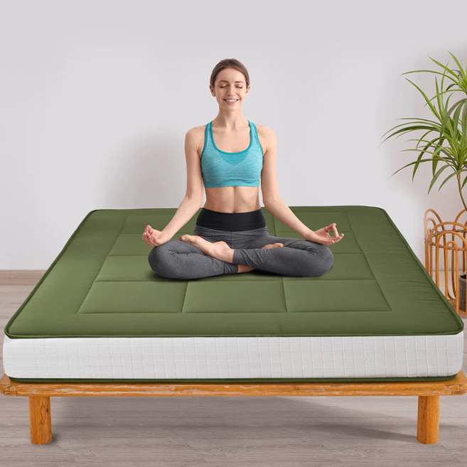 MAXYOYO Padded Japanese Floor Mattress, Green Foldable Roll Up Futon Mattress