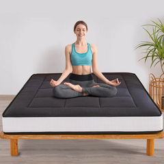 MAXYOYO Padded Japanese Floor Mattress, Black Foldable Roll Up Futon Mattress