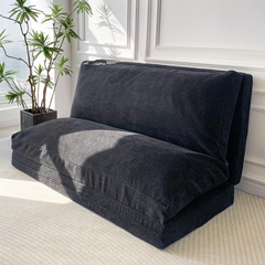 MAXYOYO Bean Bag Folding Sofa Bed with Corduroy Washable Cover, Extra Thick and Long Floor Sofa for Adults