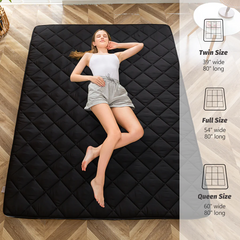 MAXYOYO Padded Japanese Floor Mattress, Black Foldable Roll Up Futon Mattress