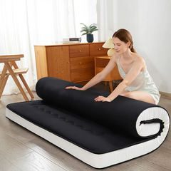 MAXYOYO Padded Japanese Floor Mattress, Black Foldable Roll Up Futon Mattress