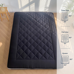 MAXYOYO Padded Japanese Floor Mattress, Black Foldable Roll Up Futon Mattress